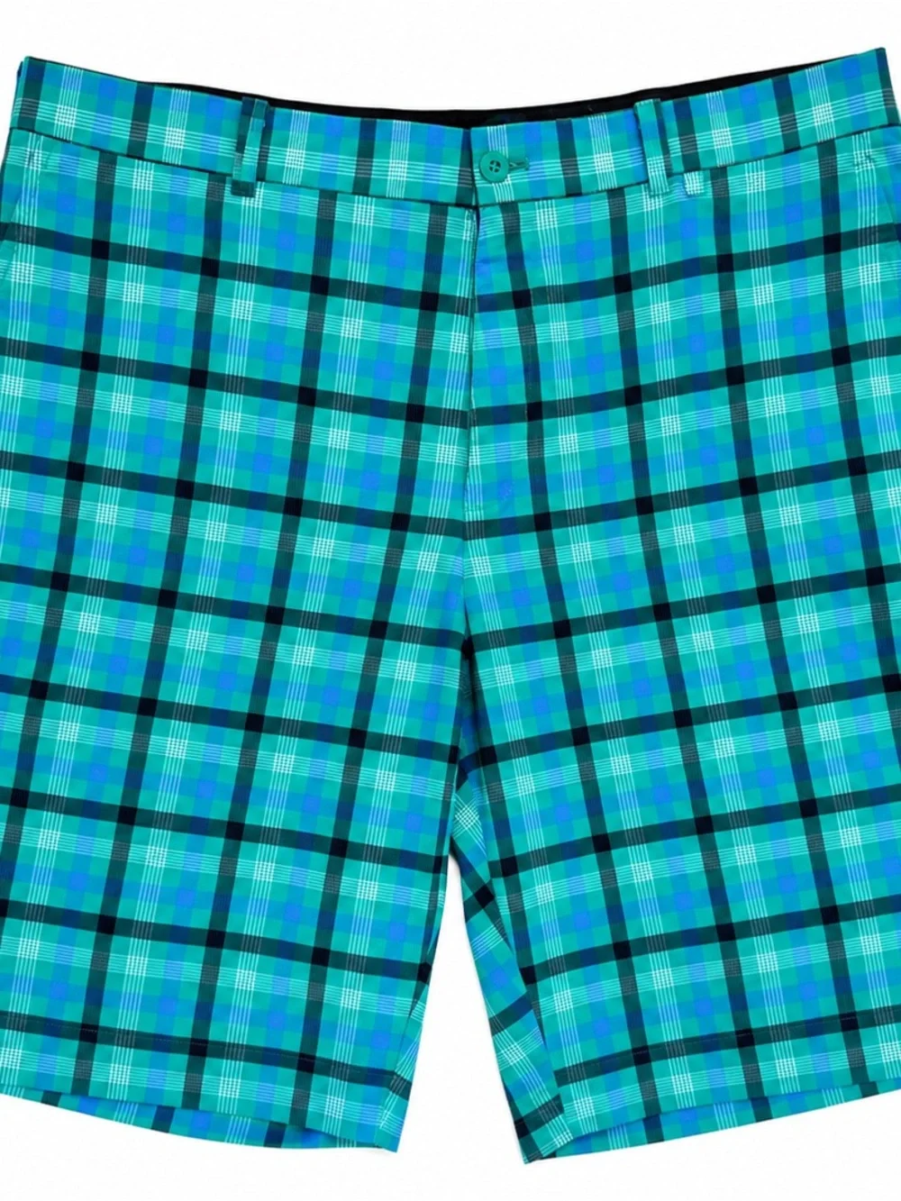 Nike Dri-FIT Hybrid Plaid Golf Shorts Performance Teal Multi Color 36